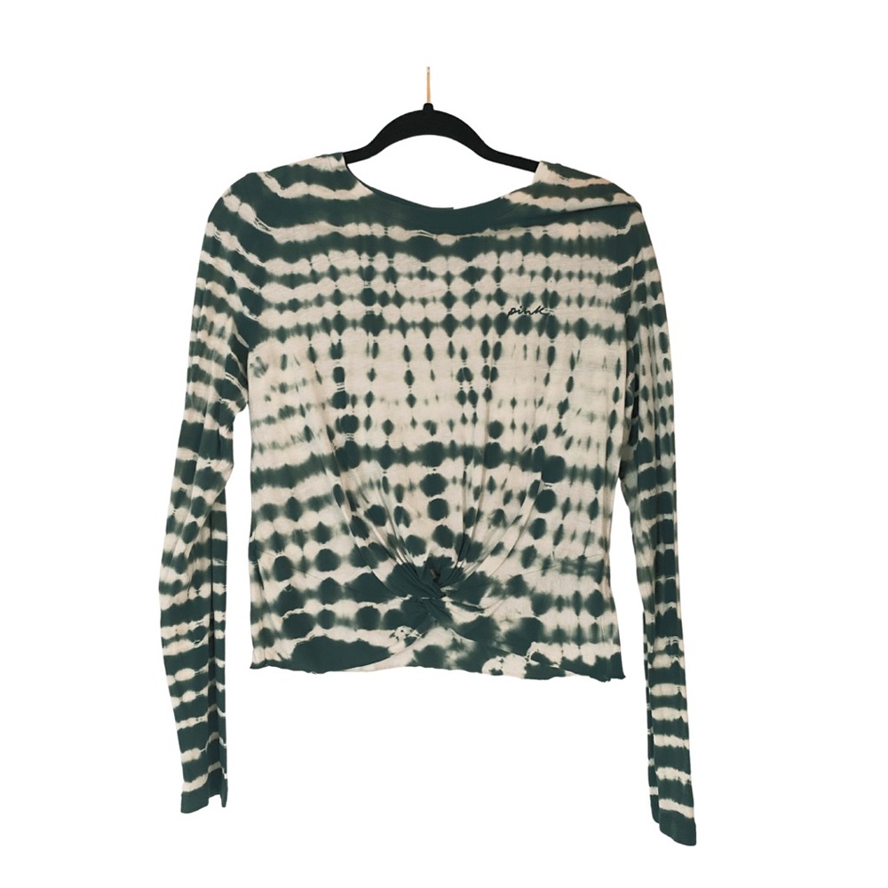 Victoria Secret Green Tie Dye Long Sleeve Crop Top